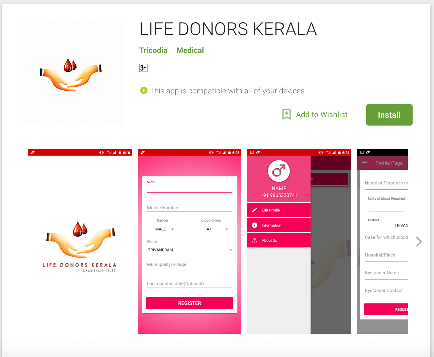 Life Donors Kerala Tricodia
